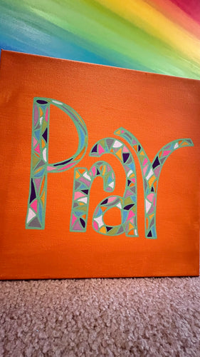 Painting of word Pray