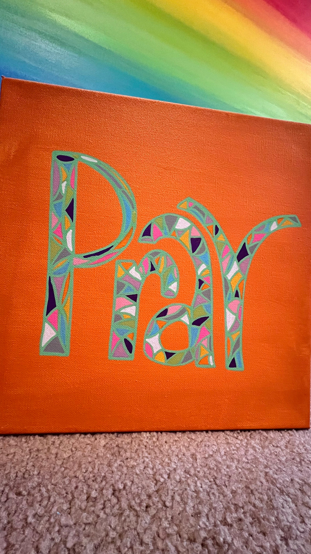 Painting of word Pray